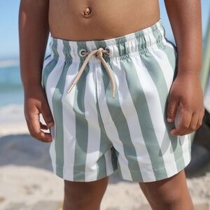 Cotton On Boys Swimwear - Bobby board short - brown/white stripe Size 4 🩳